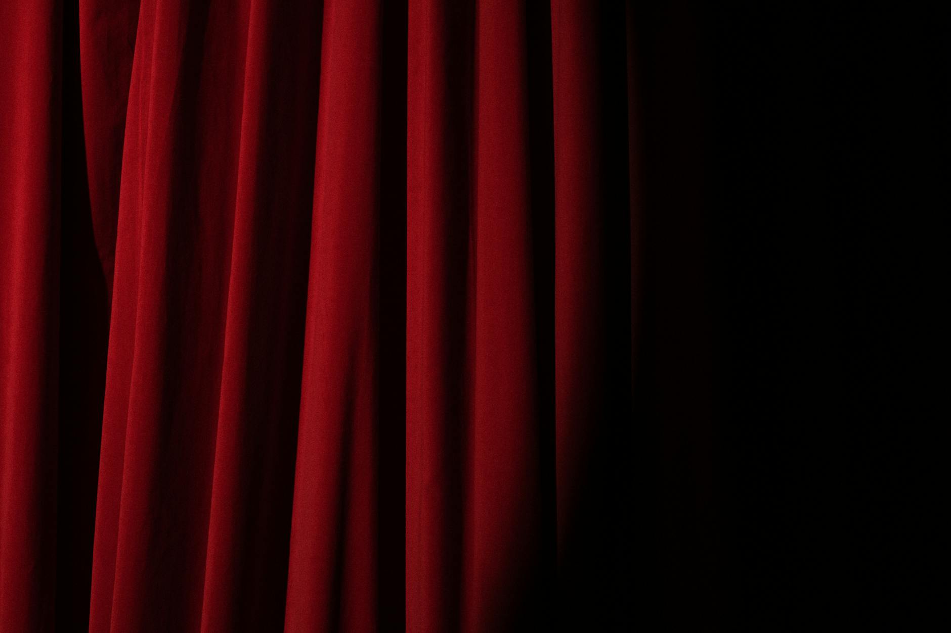 spotlight on a red curtain